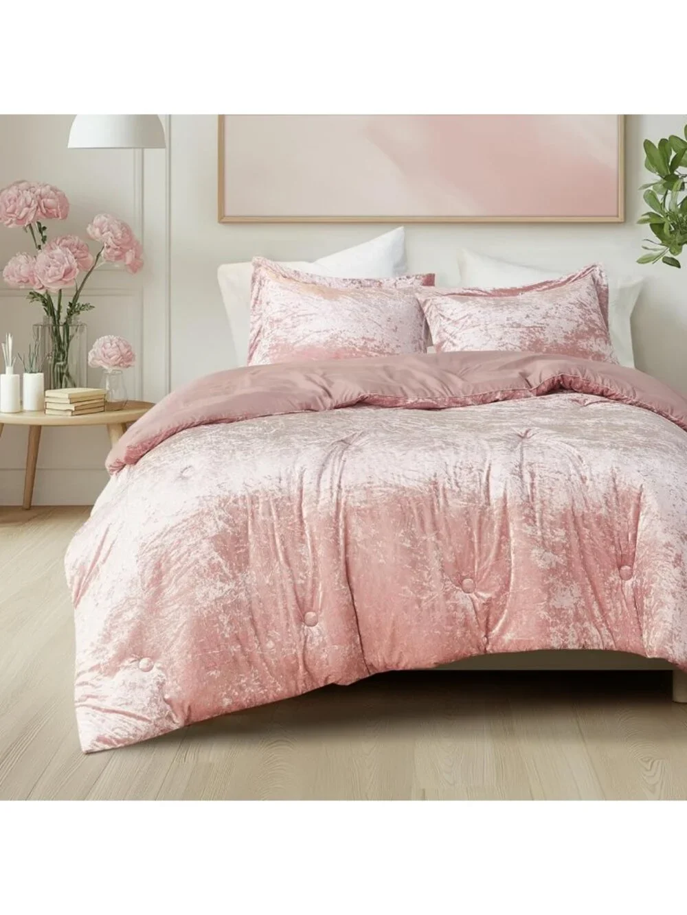Luxe Velvet Comforter Set, Soft Brushed Microfiber, Cozy All-Season Bedding